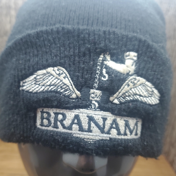 Branam Black Beanie Youth  Knit Unisex Kids Hat One Size Embroidered - Picture 2 of 6